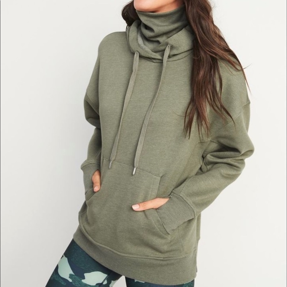 Oversized Knit Funnel Neck Hoodie